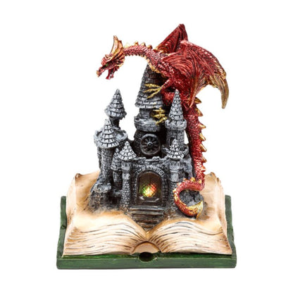 Dekofigur Märchenburgdrache mit LED (