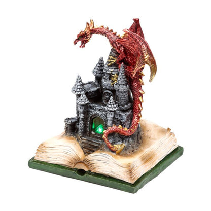 Dekofigur Märchenburgdrache mit LED (