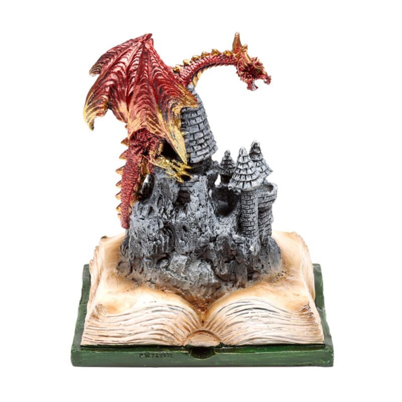 Dekofigur Märchenburgdrache mit LED (