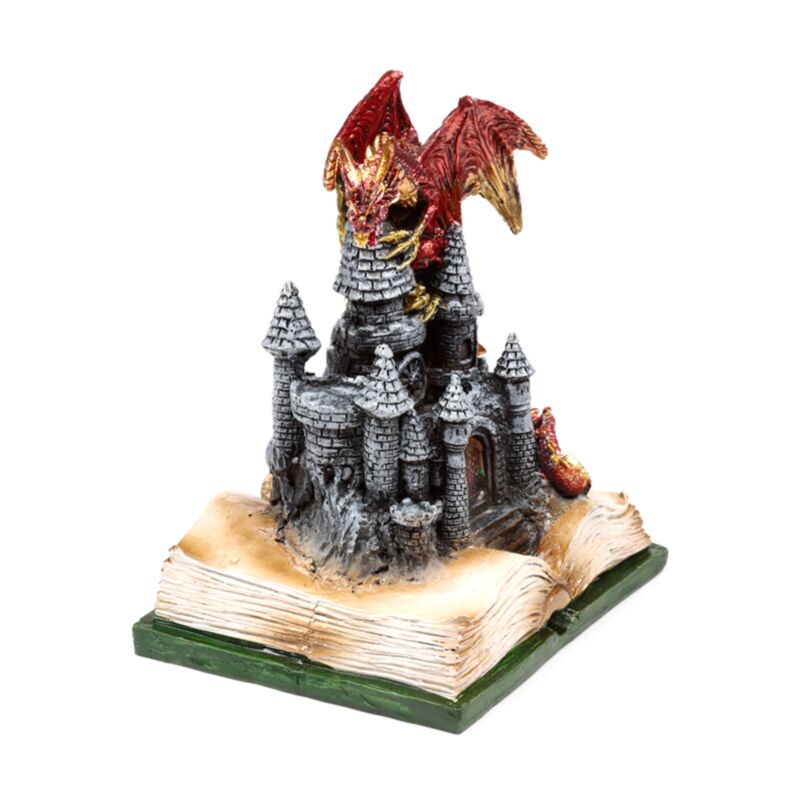 Dekofigur Märchenburgdrache mit LED (