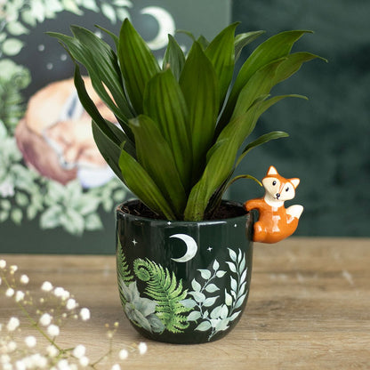 Blumentopf Dark Forest mit Fuchs