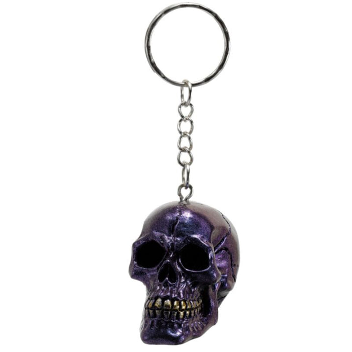 Schlüsselanhänger »Totenkopf lila«
