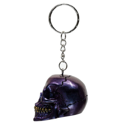 Schlüsselanhänger »Totenkopf lila«