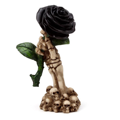 Dekofigur Skeletthand mit Rose