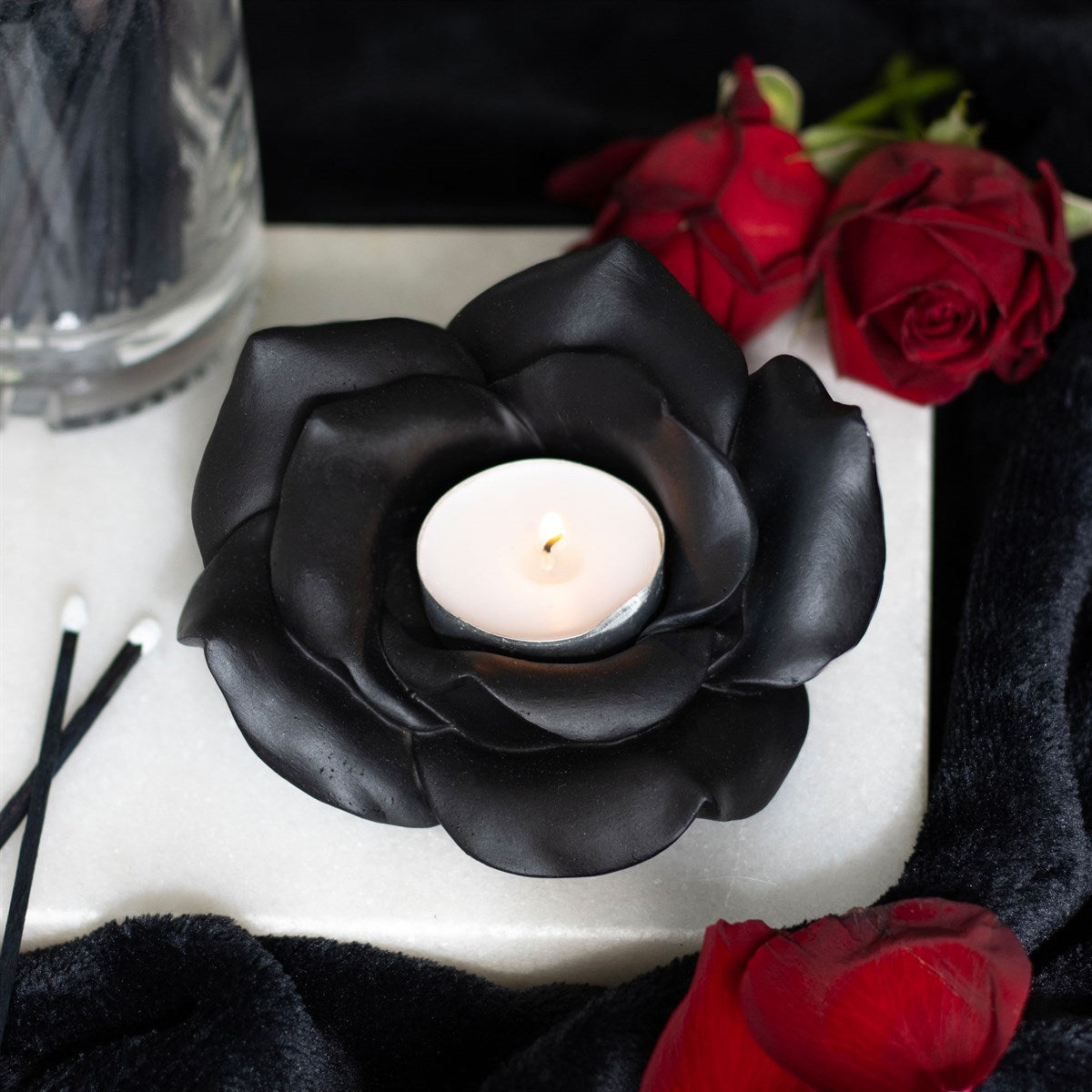 Teelichthalter »Black Rose«