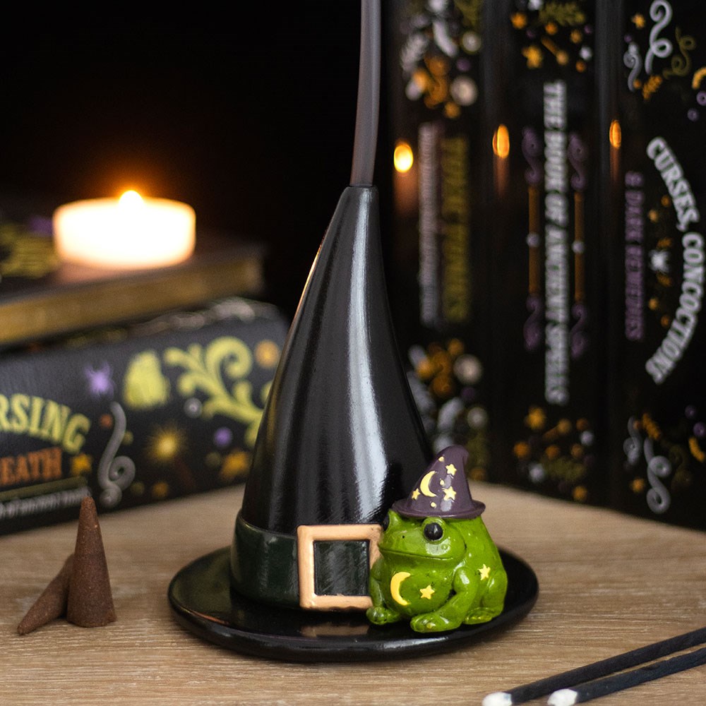 Räucherkegelhalter „Magic Toad and Witch Hat“