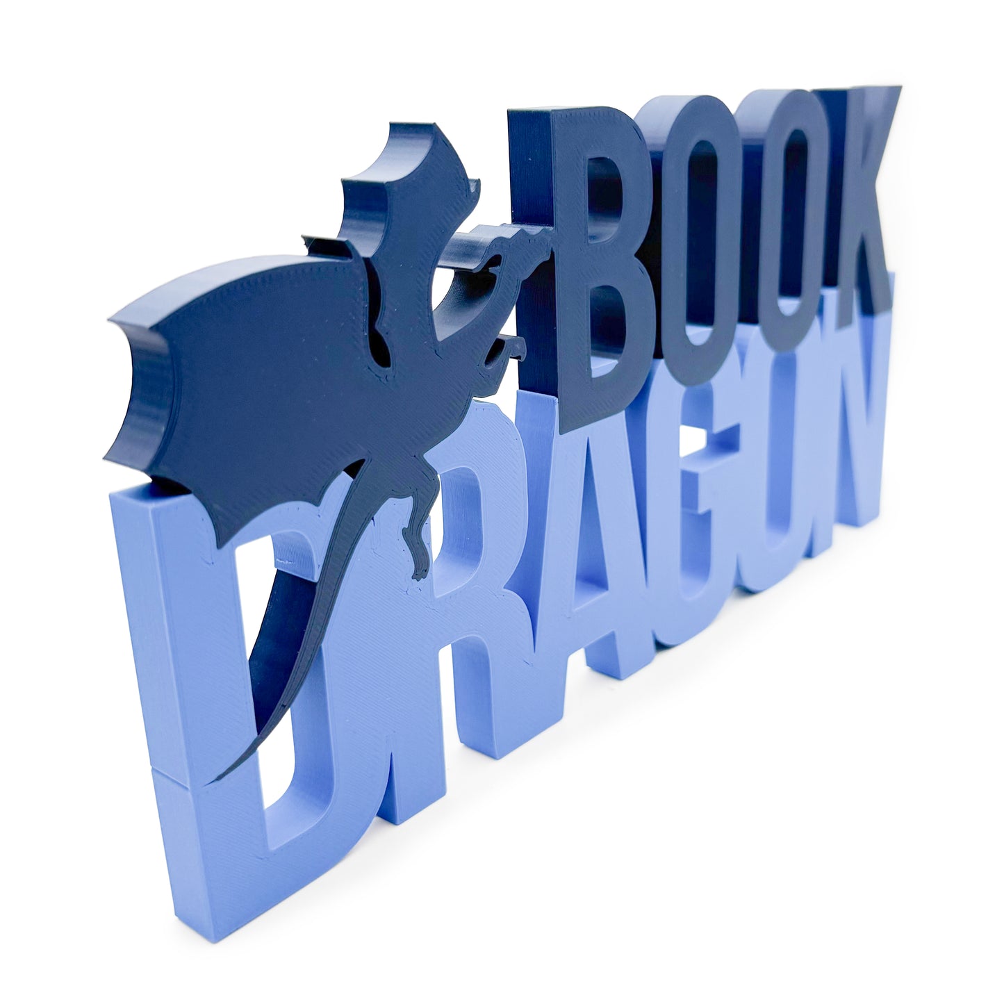 Dekoschild »Bookdragon« blau