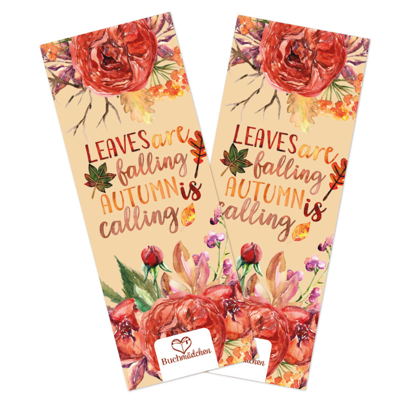 Lesezeichen »Leaves are falling, autumn is calling«
