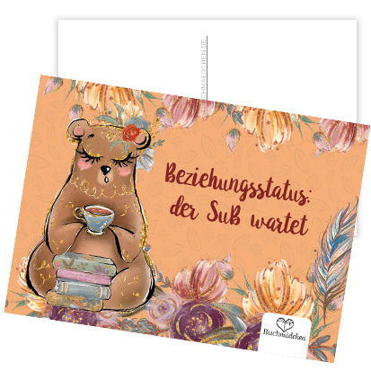 Postkarte »Beziehungsstatus: Der SuB wartet«