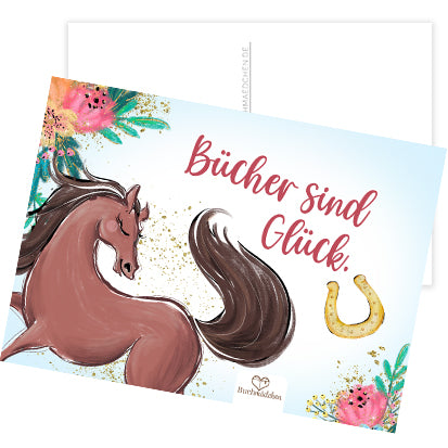 Postkarte »Bücher sind Glück«