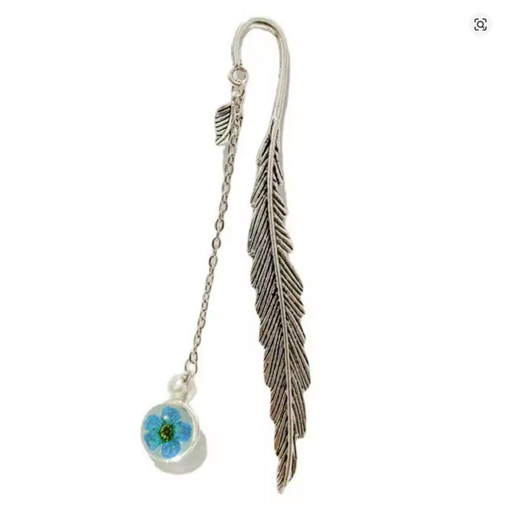 Schmucklesezeichen »Flowerpower« blau